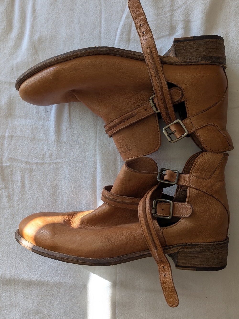Diba Tan Leather Strap Ankle Boots, 8 - Picture 3 of 10